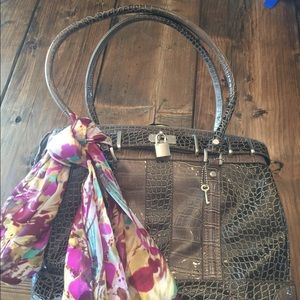 Grey Leather Handbag